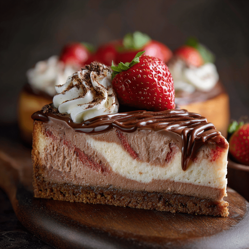 Chocolate Strawberry Swirl Cheesecake