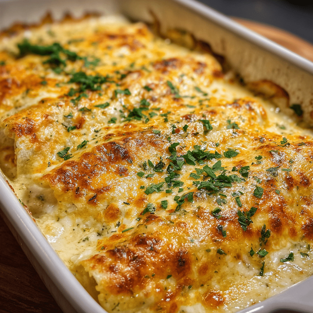 Creamy White Chicken Enchiladas