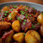 Crispy Beef Bacon Honey Roasted Potatoes