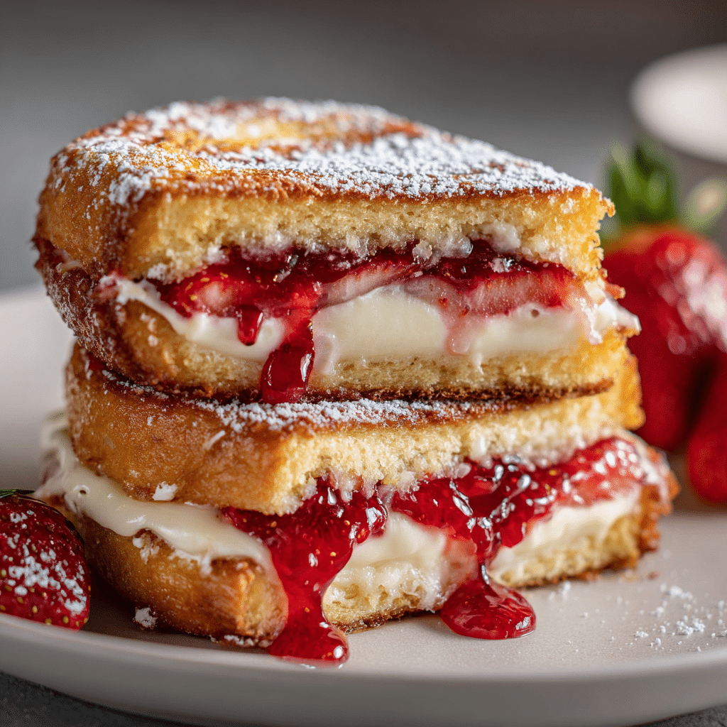 Fried Strawberry Cheesecake Sandwiches