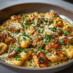 Garlic Chicken Gnocchi Skillet