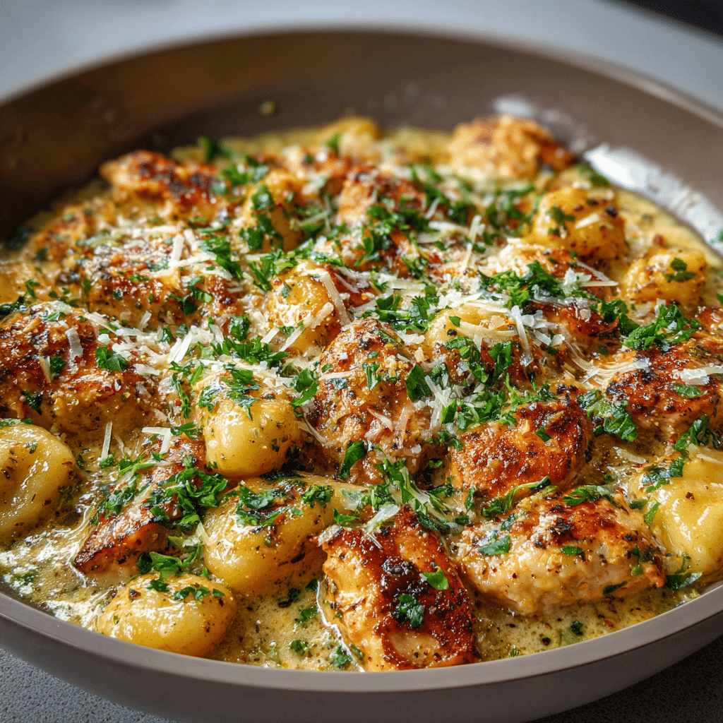Garlic Chicken Gnocchi Skillet