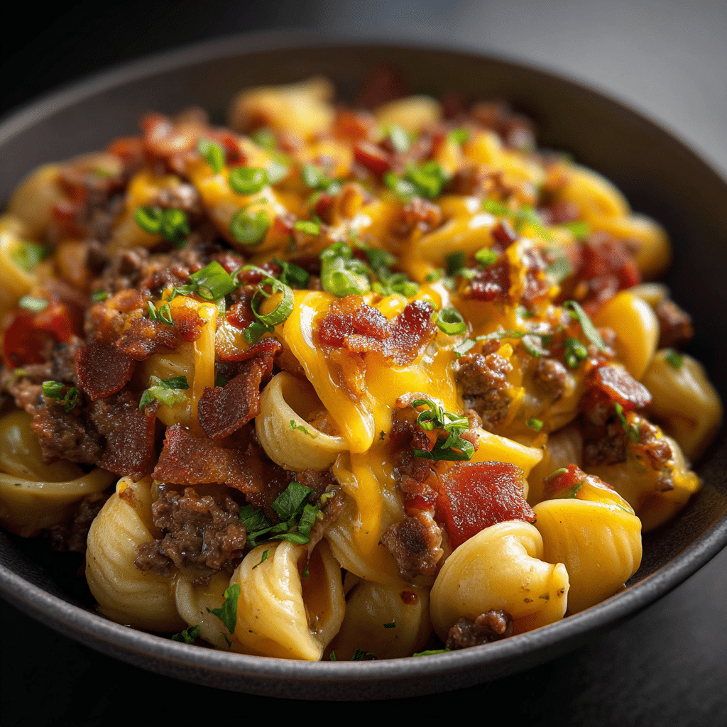 Loaded Beef Bacon Cheeseburger Pasta