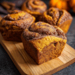 Mini Pumpkin Bread with Cinnamon Swirl