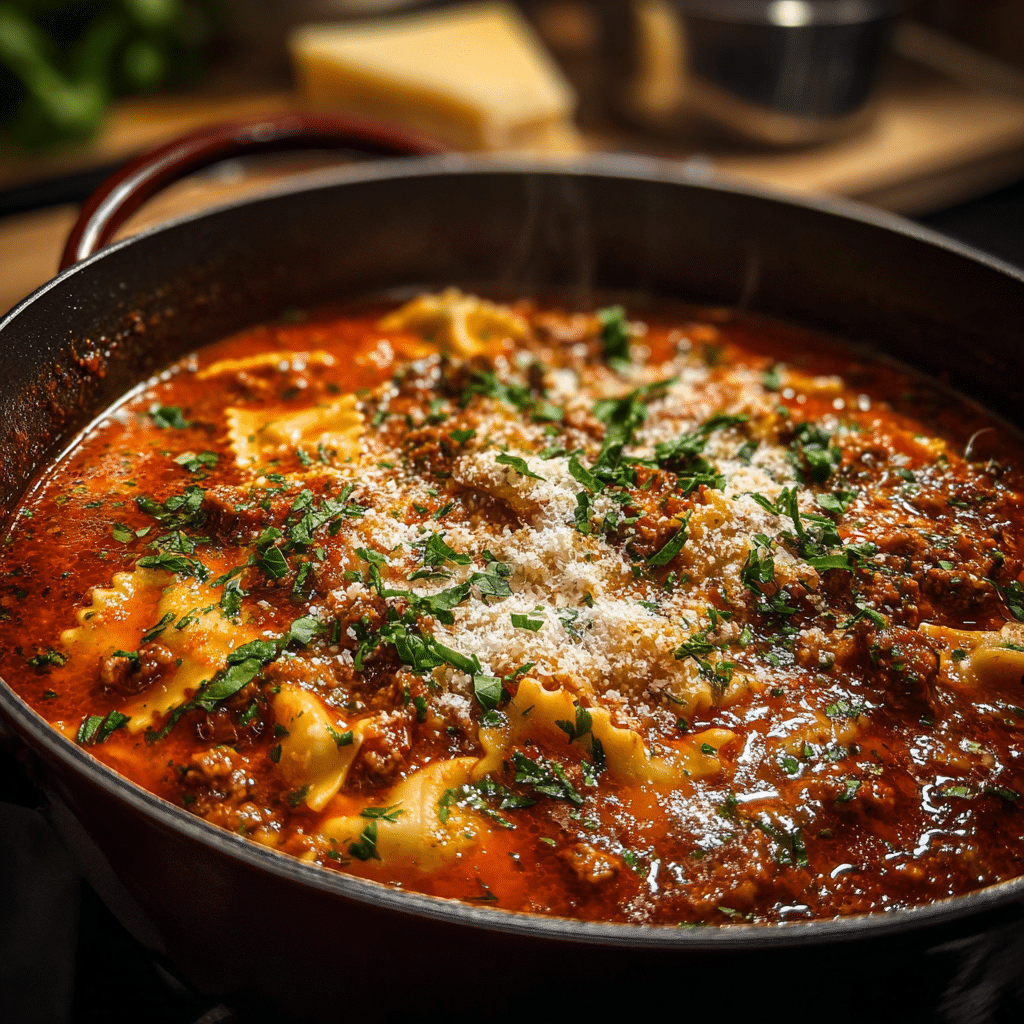 One-Pot Lasagna Soup