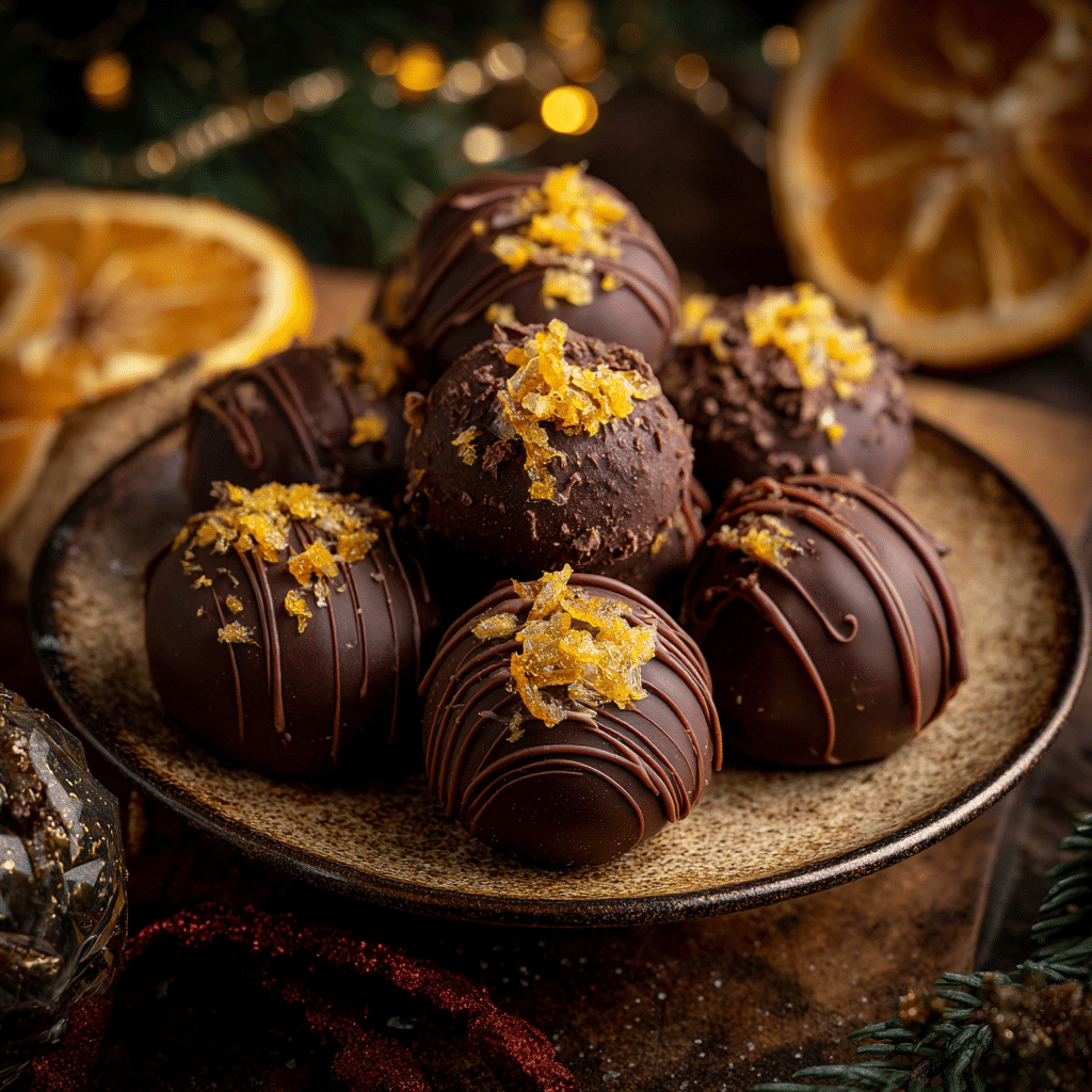 Orange Chocolate Christmas Truffles