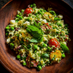 Spring Couscous Salad with Basil Vinaigrette