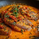 Tilapia in Roasted Pepper Sauce